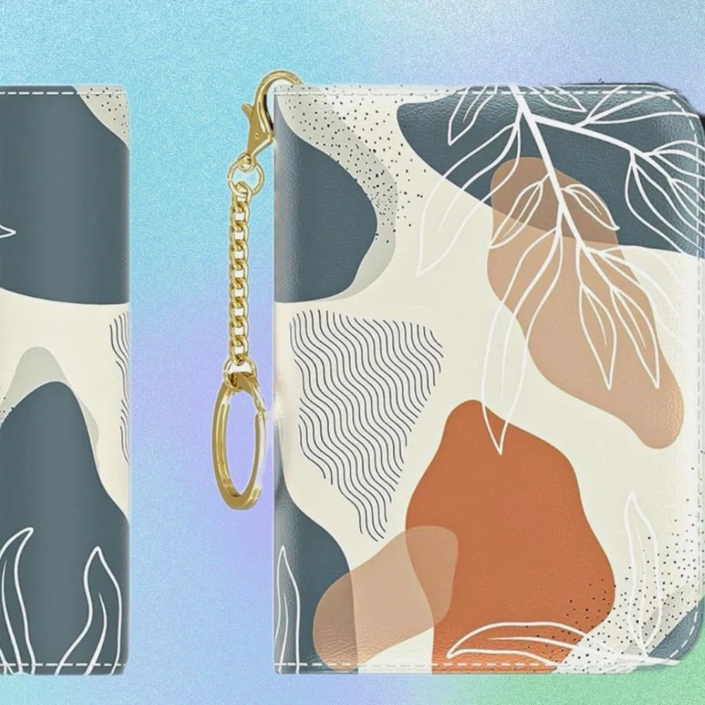 Abstract Pattern Wallet with Zipper - Picture 2 of 5